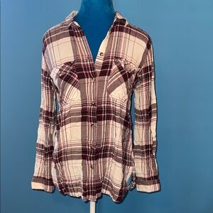 Plaid Button-Up Women's Top